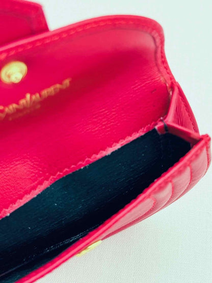 Pre - loved YVES SAINT LAURENT Vintage Red Coin Wallet at Reems Closet