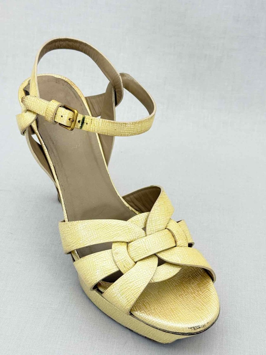 Pre - loved YVES SAINT LAURENT Yellow Size EU 39.5 Heeled Shoes at Reems Closet