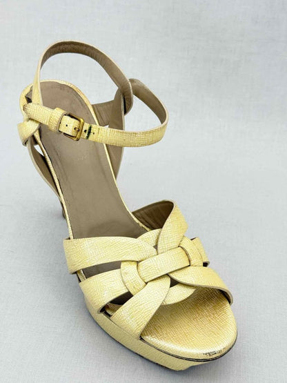 Pre - loved YVES SAINT LAURENT Yellow Size EU 39.5 Heeled Shoes at Reems Closet
