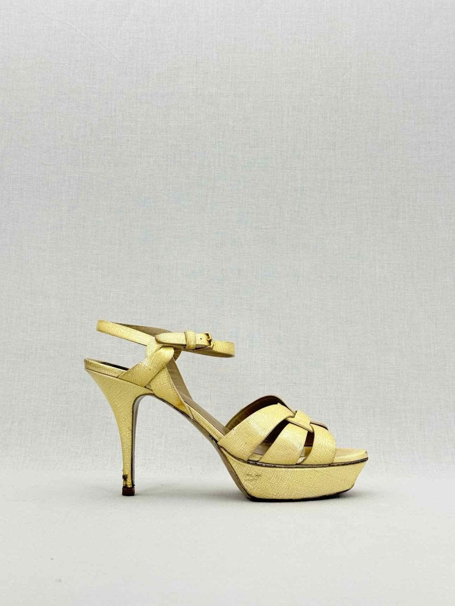Pre - loved YVES SAINT LAURENT Yellow Size EU 39.5 Heeled Shoes at Reems Closet