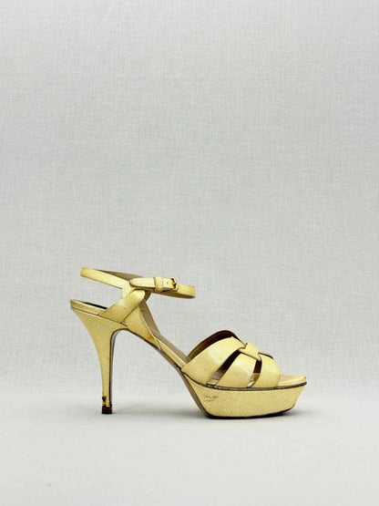 Pre - loved YVES SAINT LAURENT Yellow Size EU 39.5 Heeled Shoes at Reems Closet