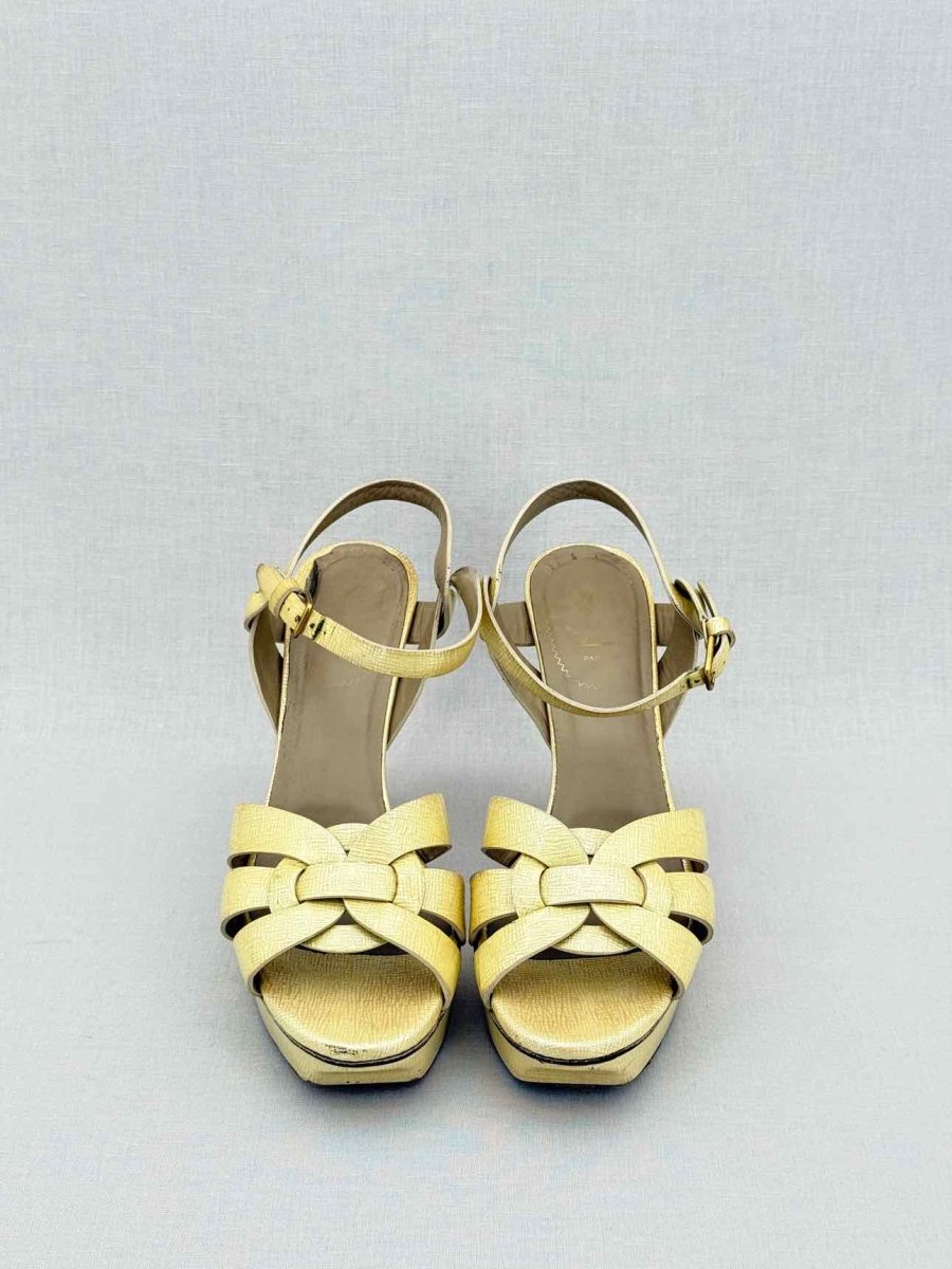 Pre - loved YVES SAINT LAURENT Yellow Size EU 39.5 Heeled Shoes at Reems Closet