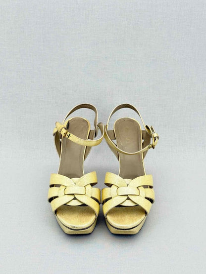 Pre - loved YVES SAINT LAURENT Yellow Size EU 39.5 Heeled Shoes at Reems Closet
