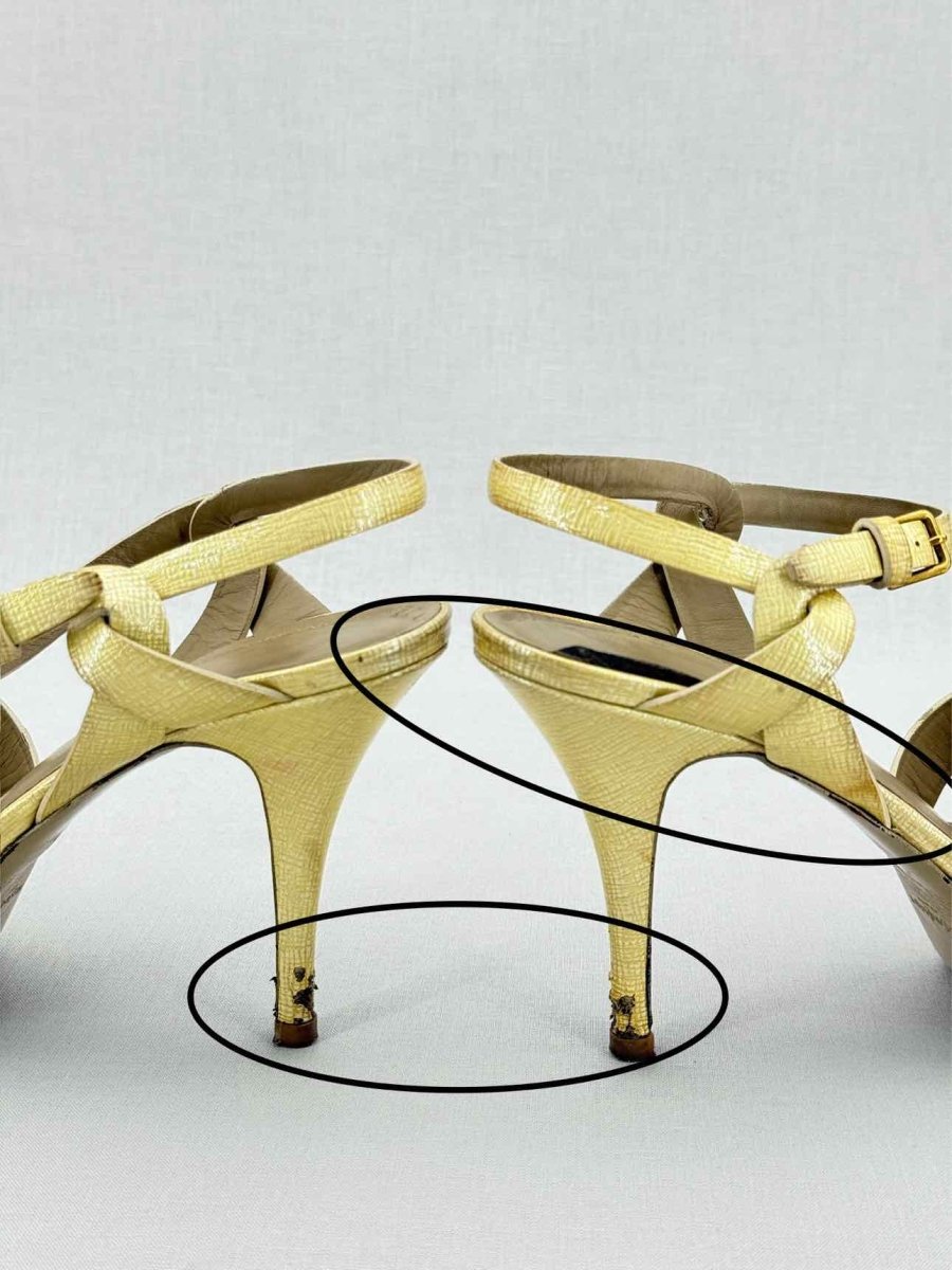 Pre - loved YVES SAINT LAURENT Yellow Size EU 39.5 Heeled Shoes at Reems Closet