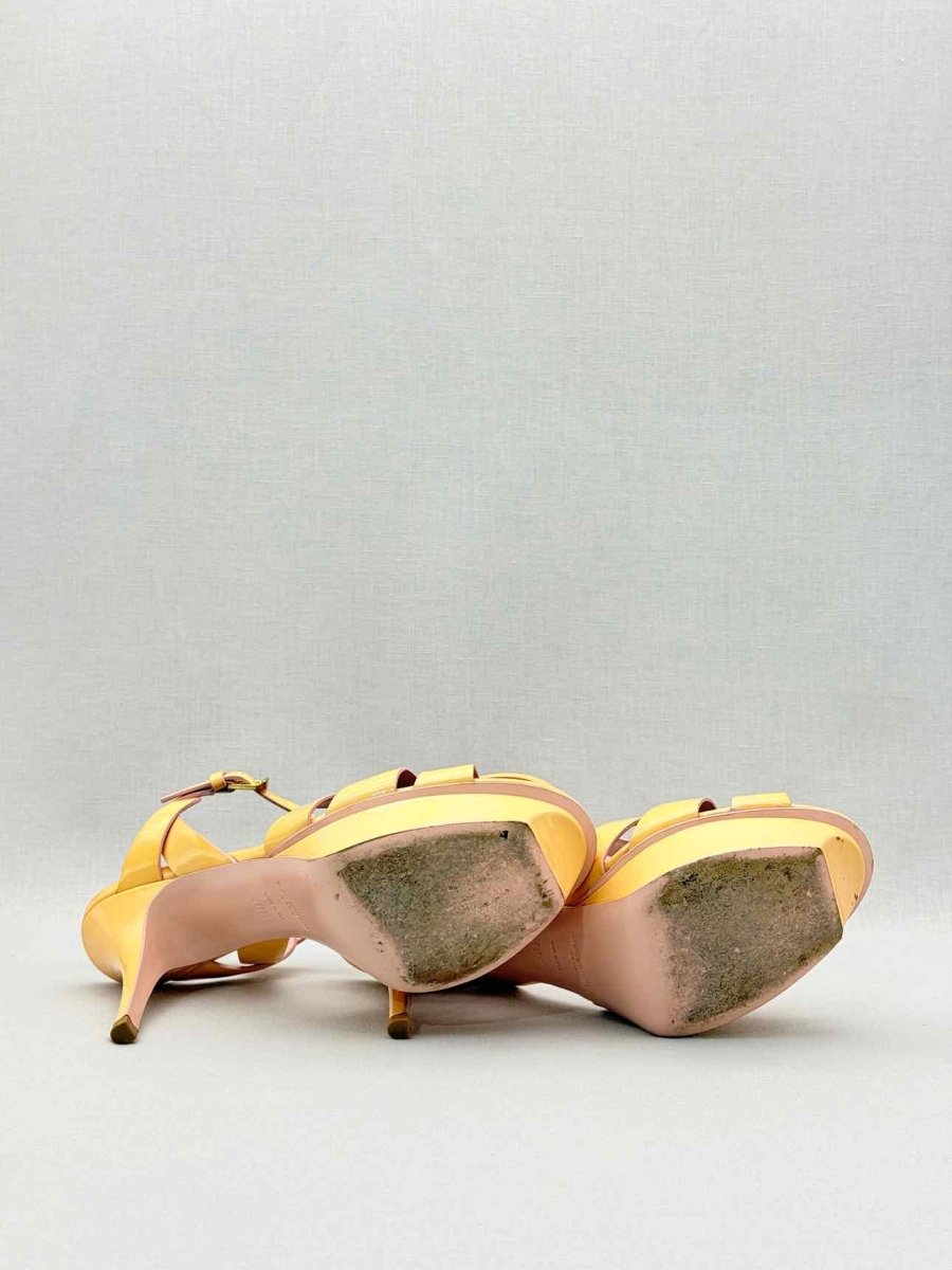 Pre - loved YVES SAINT LAURENT Yellow Size EU 40.5 Platform Sandals at Reems Closet