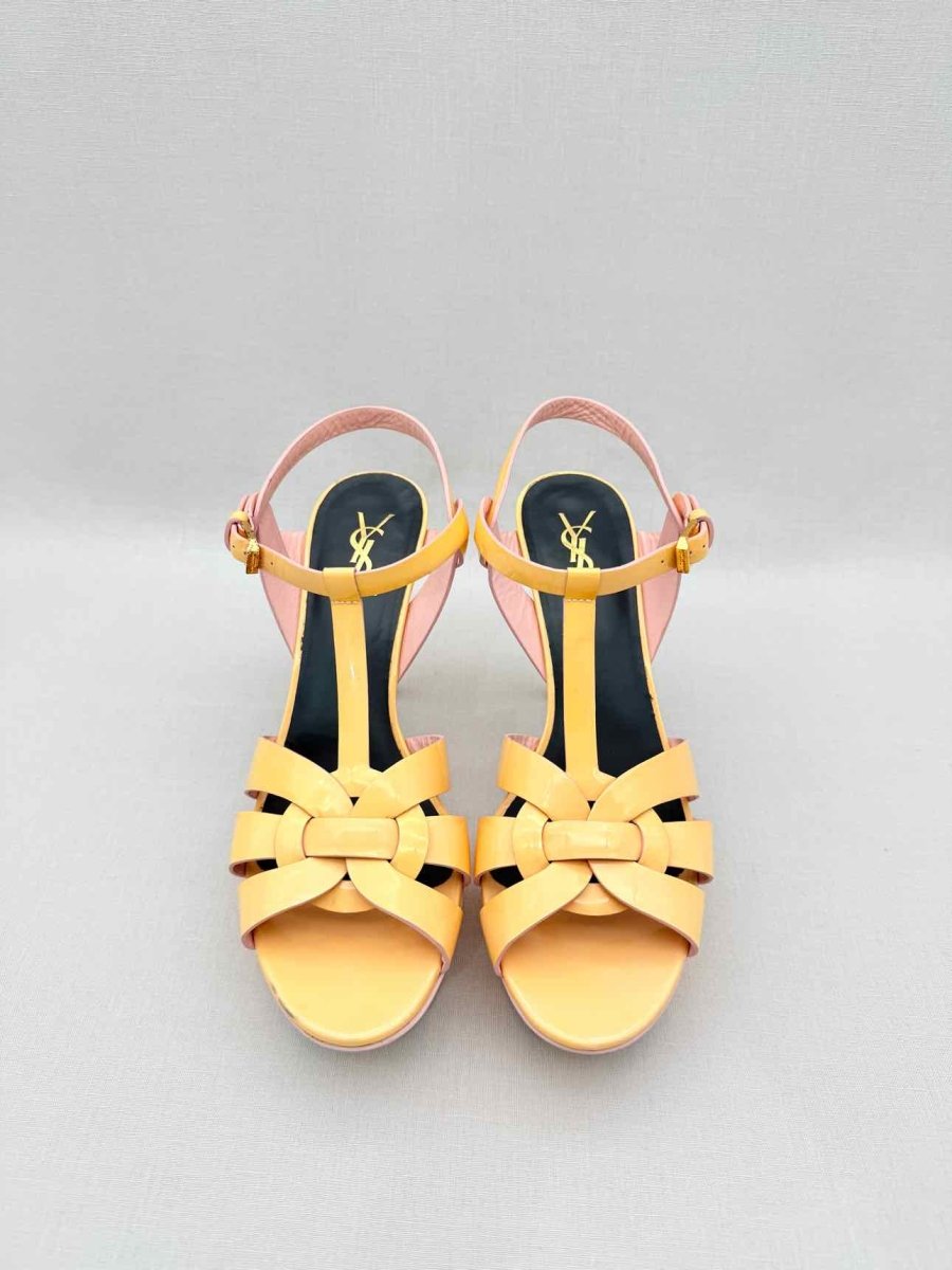 Pre - loved YVES SAINT LAURENT Yellow Size EU 40.5 Platform Sandals at Reems Closet