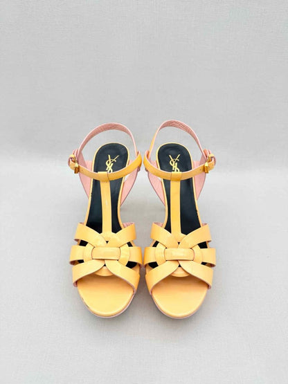 Pre - loved YVES SAINT LAURENT Yellow Size EU 40.5 Platform Sandals at Reems Closet
