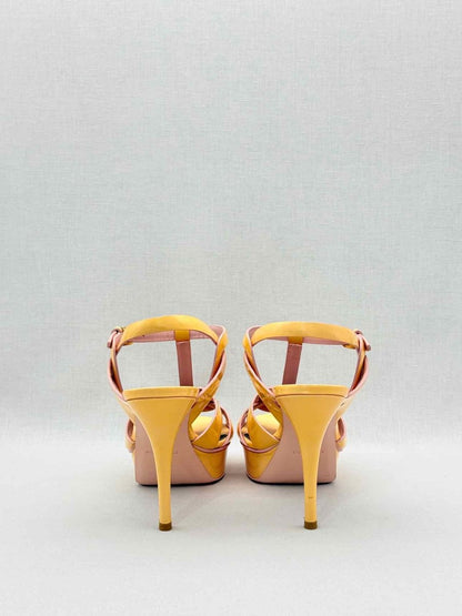 Pre - loved YVES SAINT LAURENT Yellow Size EU 40.5 Platform Sandals at Reems Closet