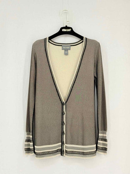 Pre - loved ZAC POSEN Black & Beige Size Small Cardigan at Reems Closet