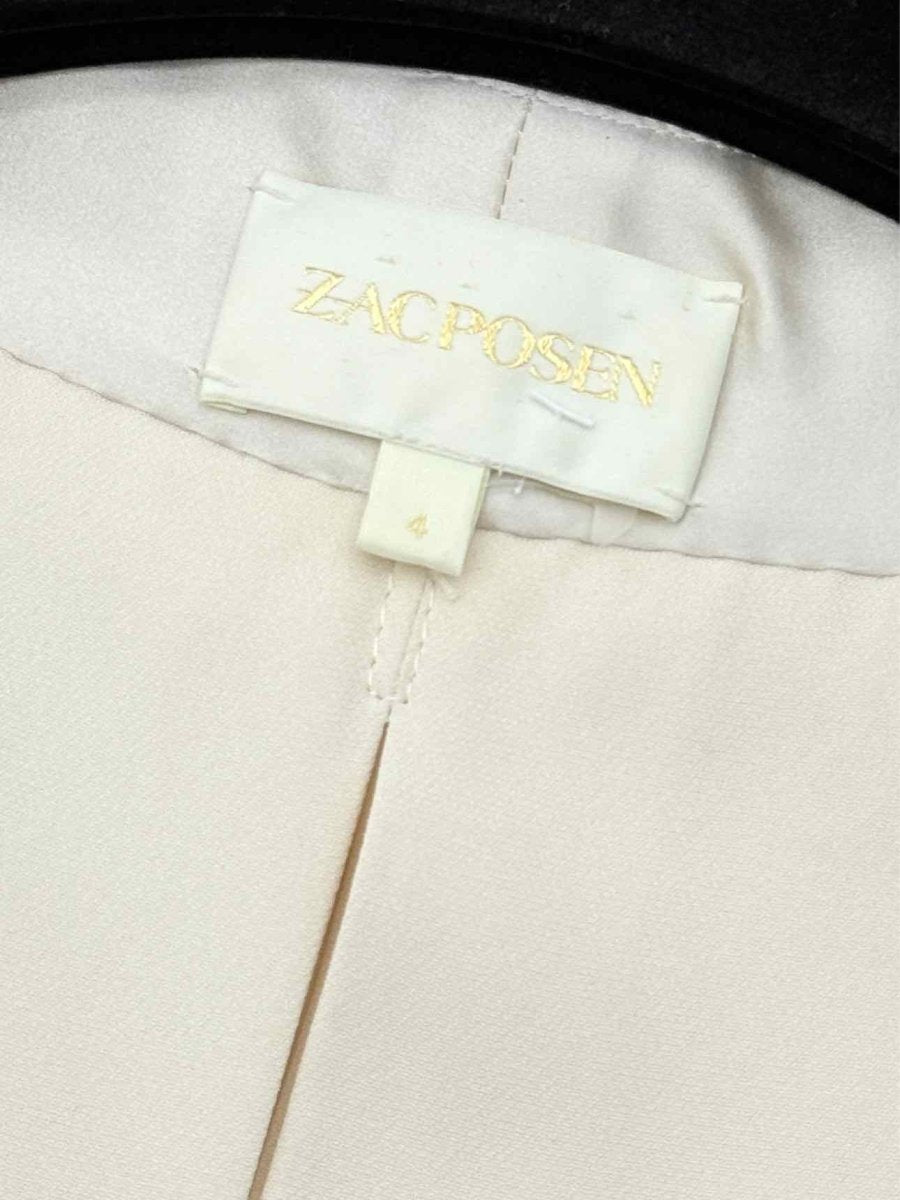 Pre-loved ZAC POSEN Cream Size US 4 Long Dress at Reems Closet