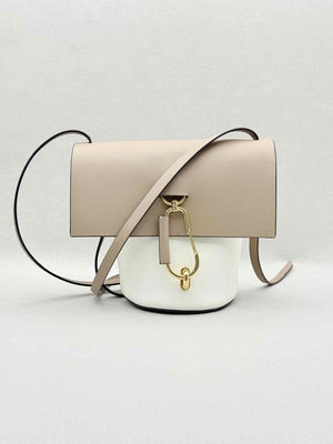 Pre - loved ZAC POSEN Tan & White Baguette Bag at Reems Closet