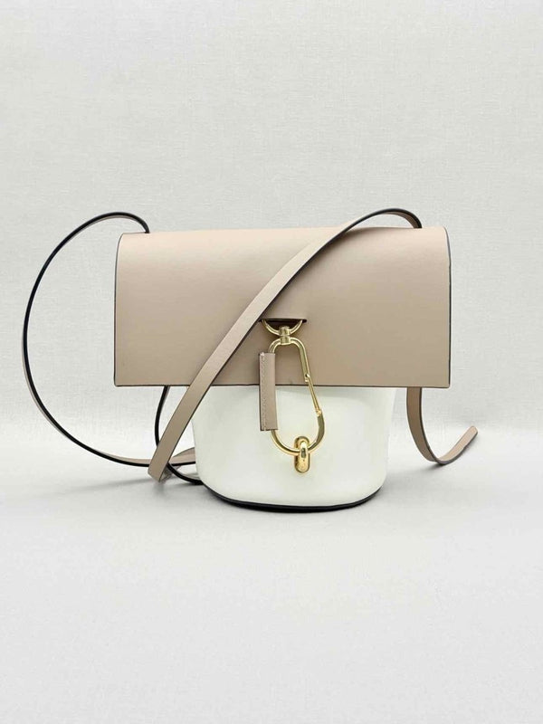Pre - loved ZAC POSEN Tan & White Baguette Bag at Reems Closet