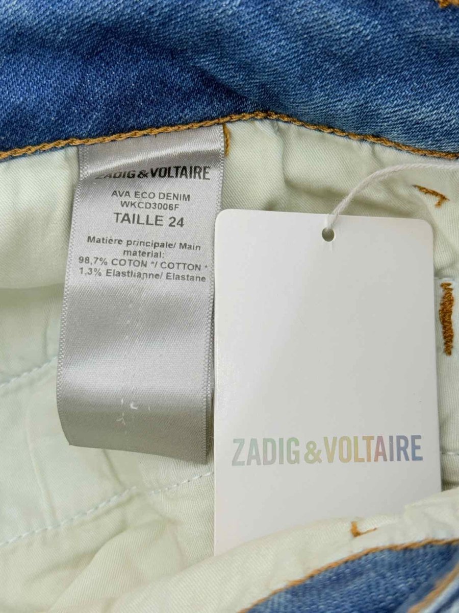 Pre - loved ZADIG & VOLTAIRE Ava Eco Blue Size 24 Jeans at Reems Closet