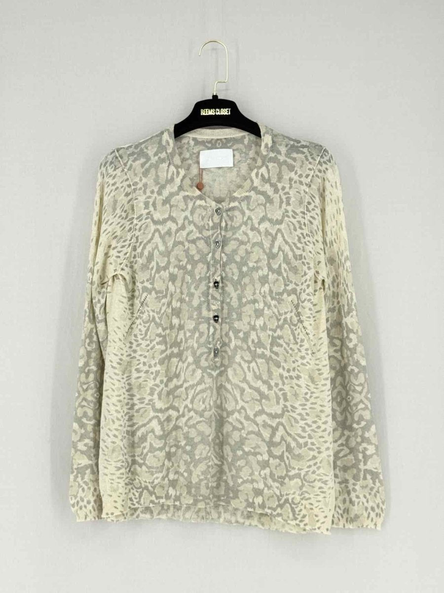 Pre - loved ZADIG & VOLTAIRE Beige & Brown Size Small Cardigan at Reems Closet