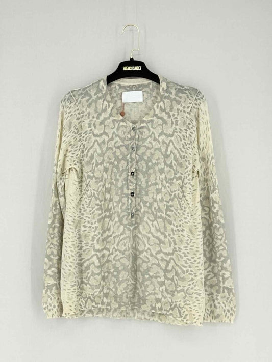 Pre - loved ZADIG & VOLTAIRE Beige & Brown Size Small Cardigan at Reems Closet
