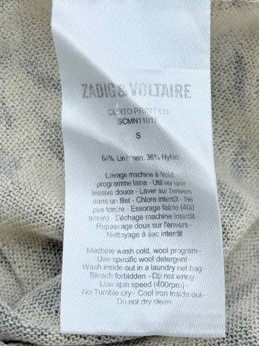 Pre - loved ZADIG & VOLTAIRE Beige & Brown Size Small Cardigan at Reems Closet