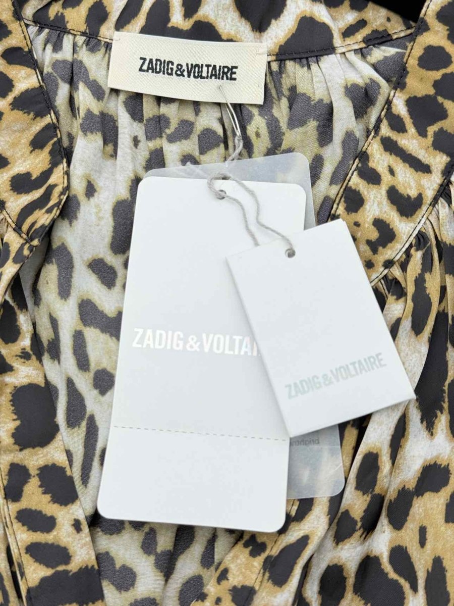 Pre - loved ZADIG & VOLTAIRE Beige Multicolor Size Medium Blouse at Reems Closet