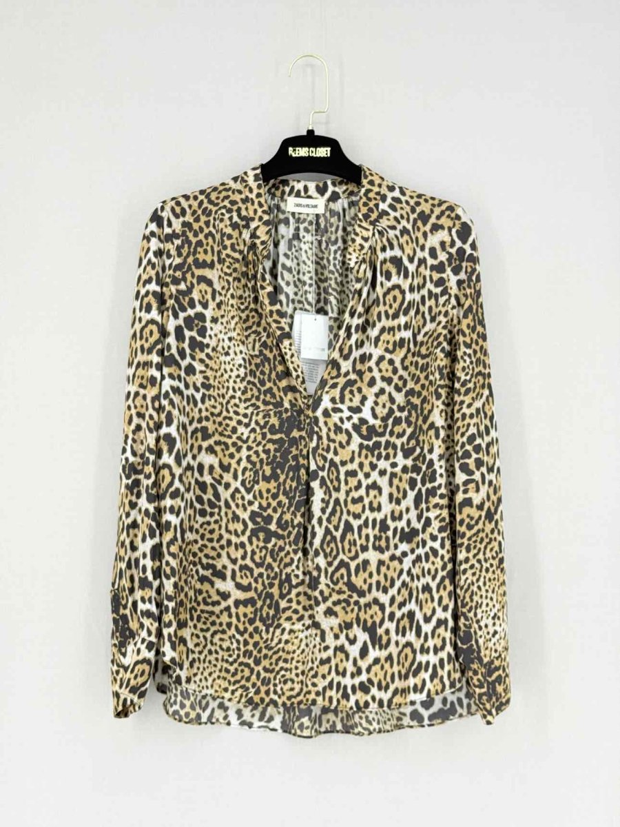 Pre - loved ZADIG & VOLTAIRE Beige Multicolor Size Medium Blouse at Reems Closet