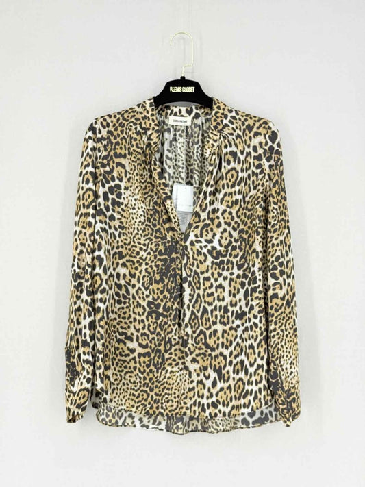 Pre - loved ZADIG & VOLTAIRE Beige Multicolor Size Medium Blouse at Reems Closet