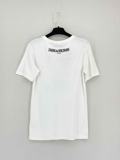 Pre-loved ZADIG & VOLTAIRE Bella White Size XSmall T-shirt at Reems Closet