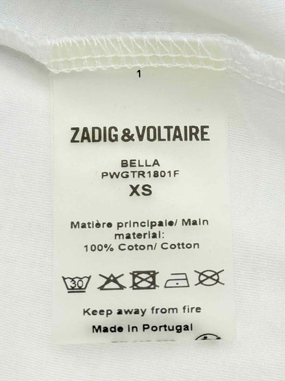 Pre-loved ZADIG & VOLTAIRE Bella White Size XSmall T-shirt at Reems Closet