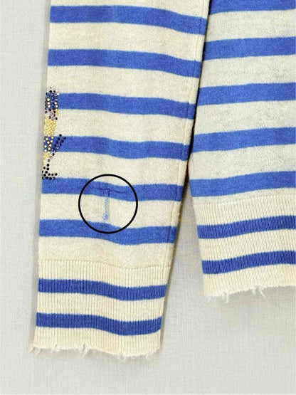 Pre - loved ZADIG & VOLTAIRE Blue & Beige Striped Size Large Jumper at Reems Closet