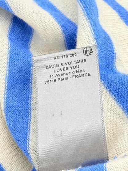 Pre - loved ZADIG & VOLTAIRE Blue & Beige Striped Size Large Jumper at Reems Closet