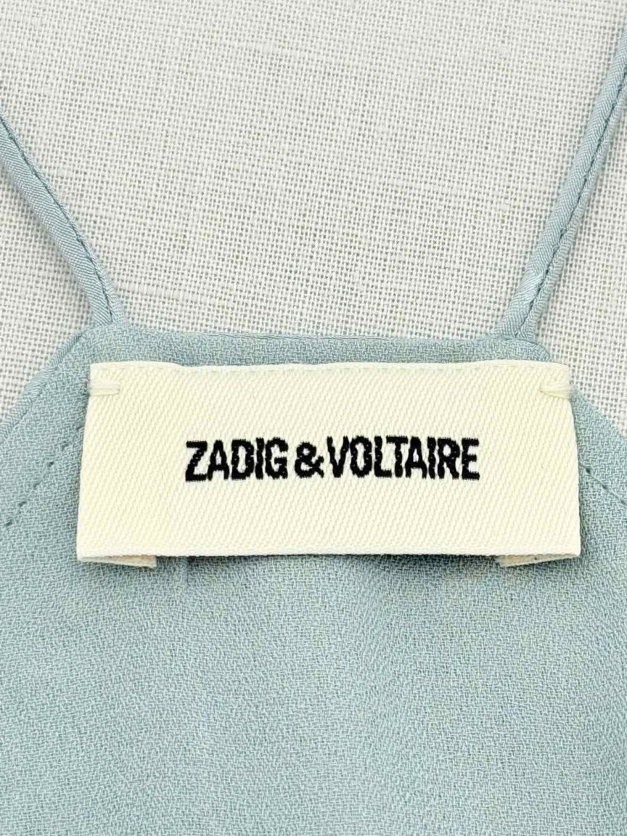 Pre - loved ZADIG & VOLTAIRE Blue Embroidered Size Large Camisole at Reems Closet