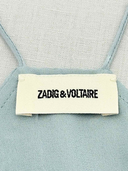 Pre - loved ZADIG & VOLTAIRE Blue Embroidered Size Large Camisole at Reems Closet