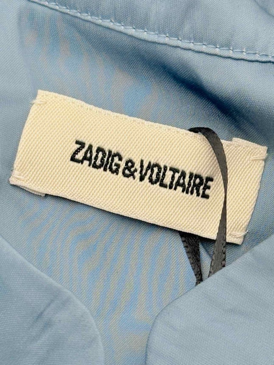 Pre - loved ZADIG & VOLTAIRE Blue Frilled Size Large Top at Reems Closet