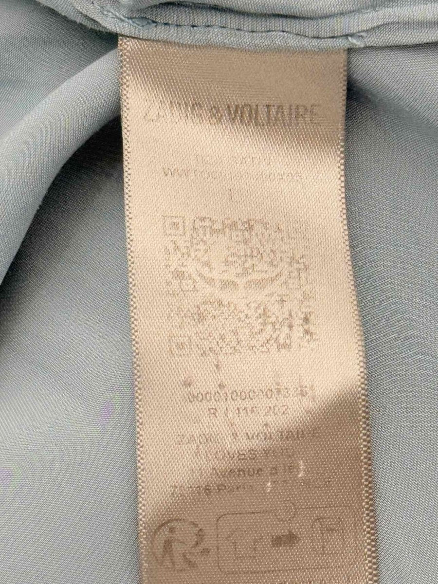 Pre - loved ZADIG & VOLTAIRE Blue Frilled Size Large Top at Reems Closet