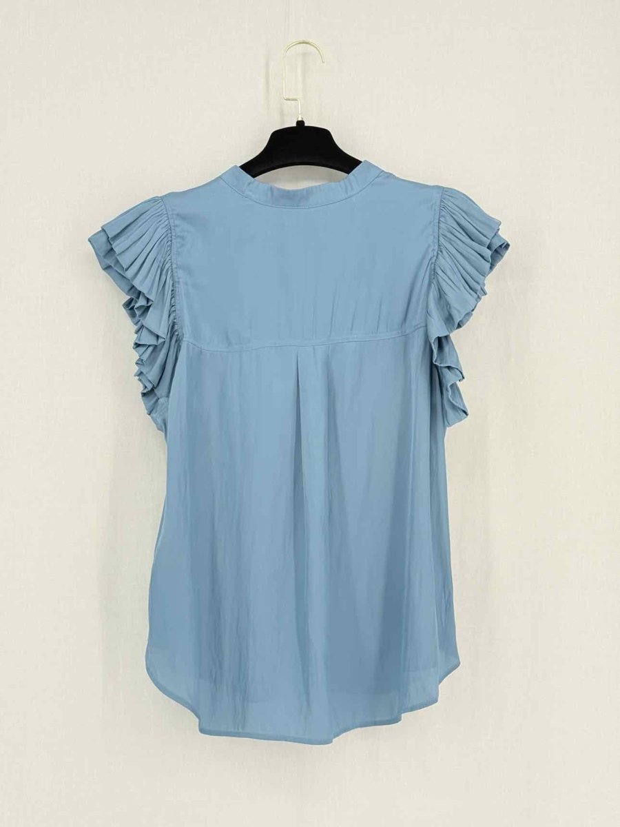 Pre - loved ZADIG & VOLTAIRE Blue Frilled Size Large Top at Reems Closet