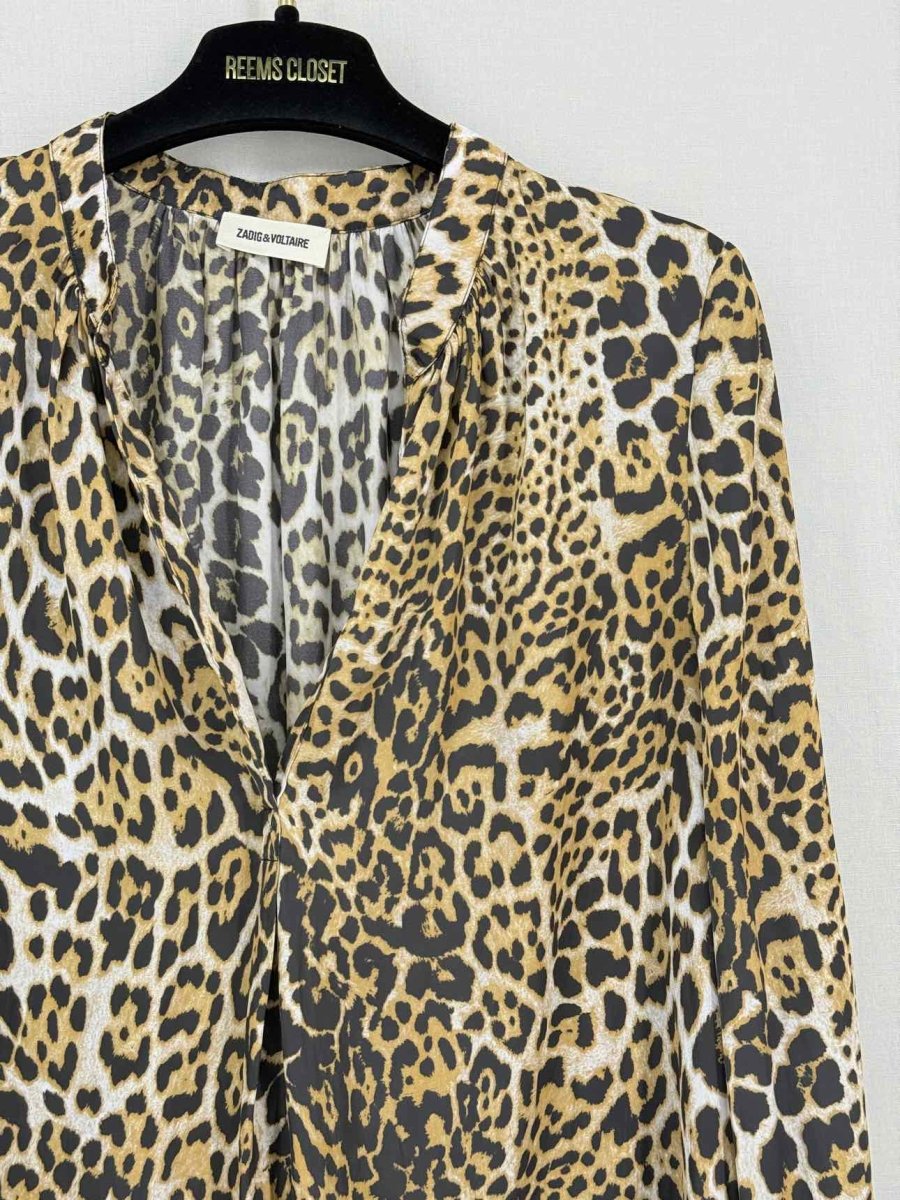 Pre-loved ZADIG & VOLTAIRE Brown & Black Size Medium Blouse at Reems Closet