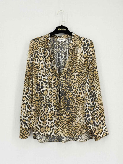 Pre-loved ZADIG & VOLTAIRE Brown & Black Size Medium Blouse at Reems Closet
