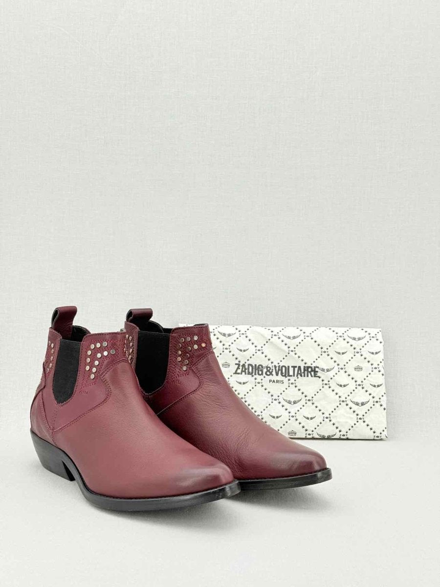 Pre - loved ZADIG & VOLTAIRE Burgundy Size EU 40 Ankle Boots at Reems Closet