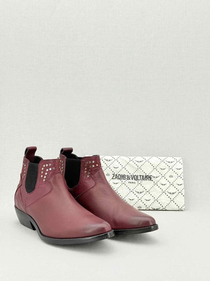 Pre - loved ZADIG & VOLTAIRE Burgundy Size EU 40 Ankle Boots at Reems Closet