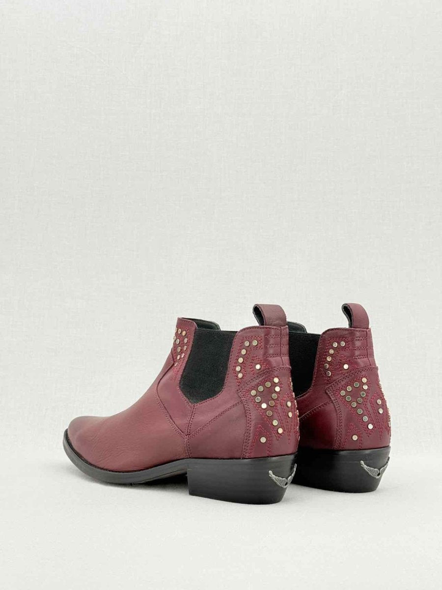 Pre - loved ZADIG & VOLTAIRE Burgundy Size EU 40 Ankle Boots at Reems Closet
