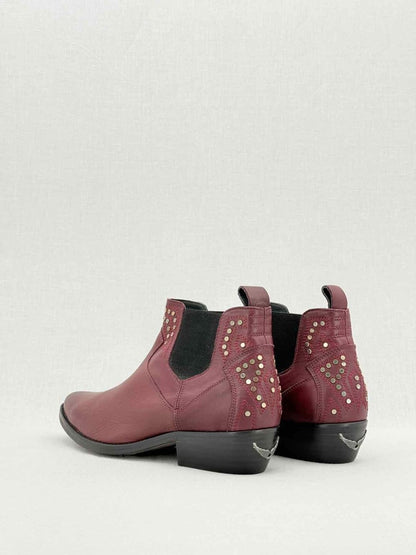 Pre - loved ZADIG & VOLTAIRE Burgundy Size EU 40 Ankle Boots at Reems Closet