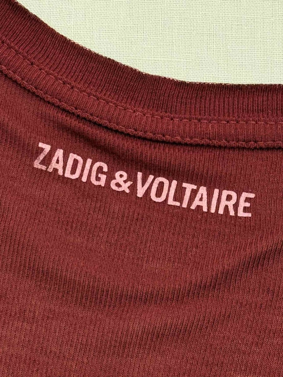 Pre - loved ZADIG & VOLTAIRE Burgundy Size Large T-shirt at Reems Closet