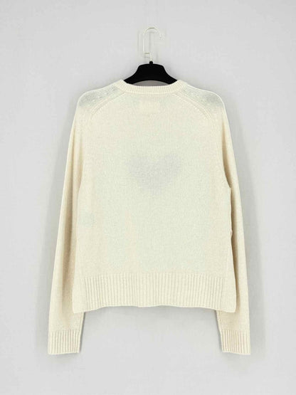 Pre - loved ZADIG & VOLTAIRE Cream Heart Print Size Large Jumper at Reems Closet