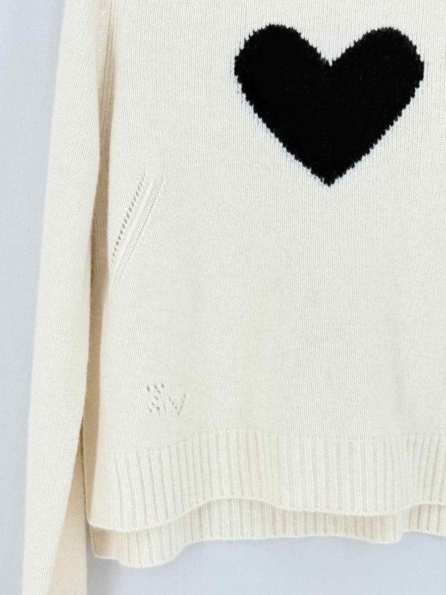 Pre - loved ZADIG & VOLTAIRE Cream Heart Print Size Large Jumper at Reems Closet