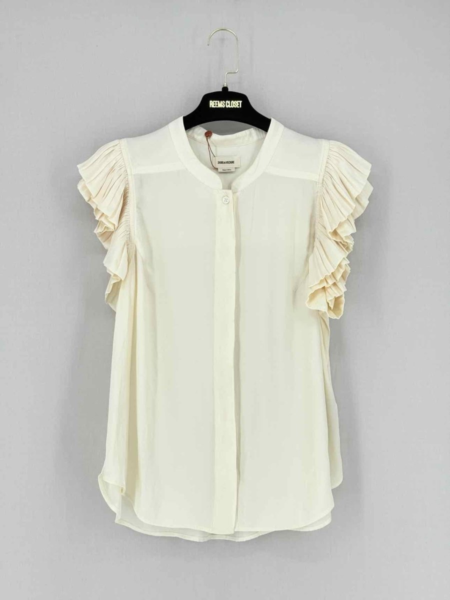 Pre - loved ZADIG & VOLTAIRE Cream Size Large Blouse at Reems Closet