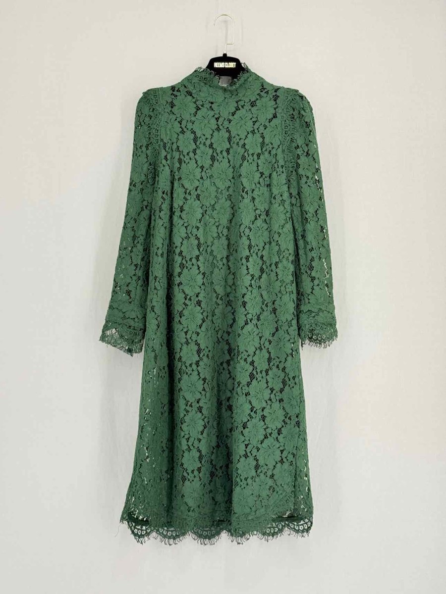 Pre - loved ZADIG & VOLTAIRE Green Lace Size US 10 Short Dress at Reems Closet