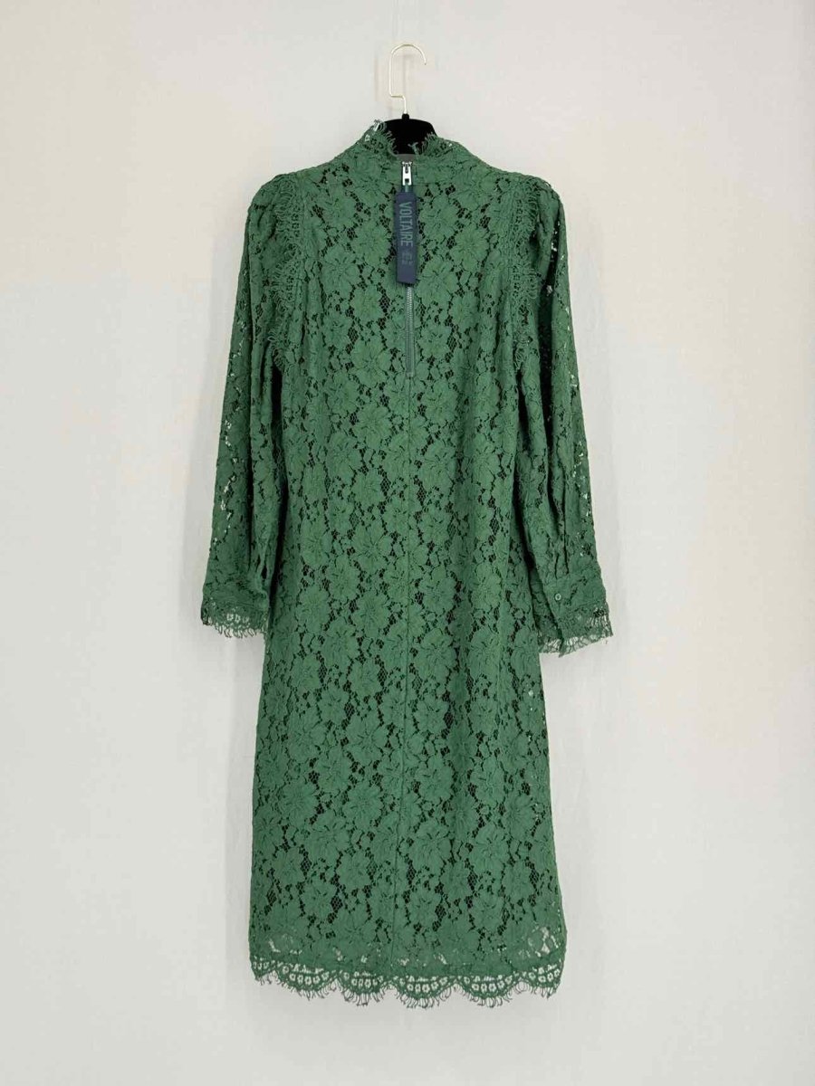 Pre - loved ZADIG & VOLTAIRE Green Lace Size US 10 Short Dress at Reems Closet