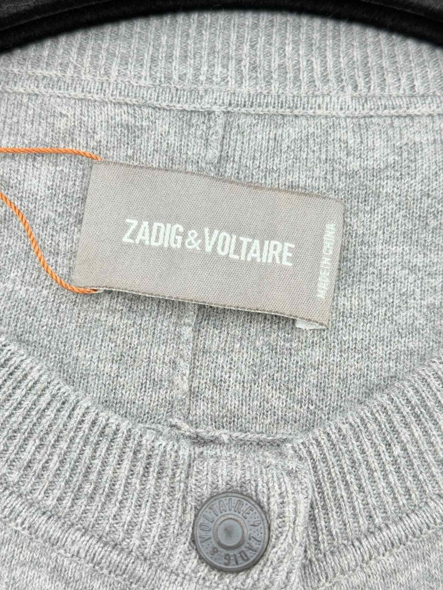 Pre - loved ZADIG & VOLTAIRE Grey Star Print Size Large Cardigan at Reems Closet