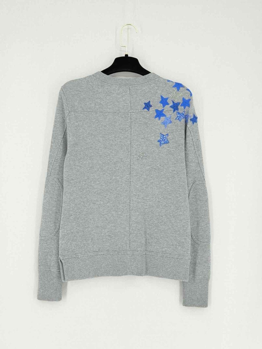 Pre - loved ZADIG & VOLTAIRE Grey Star Print Size Large Cardigan at Reems Closet