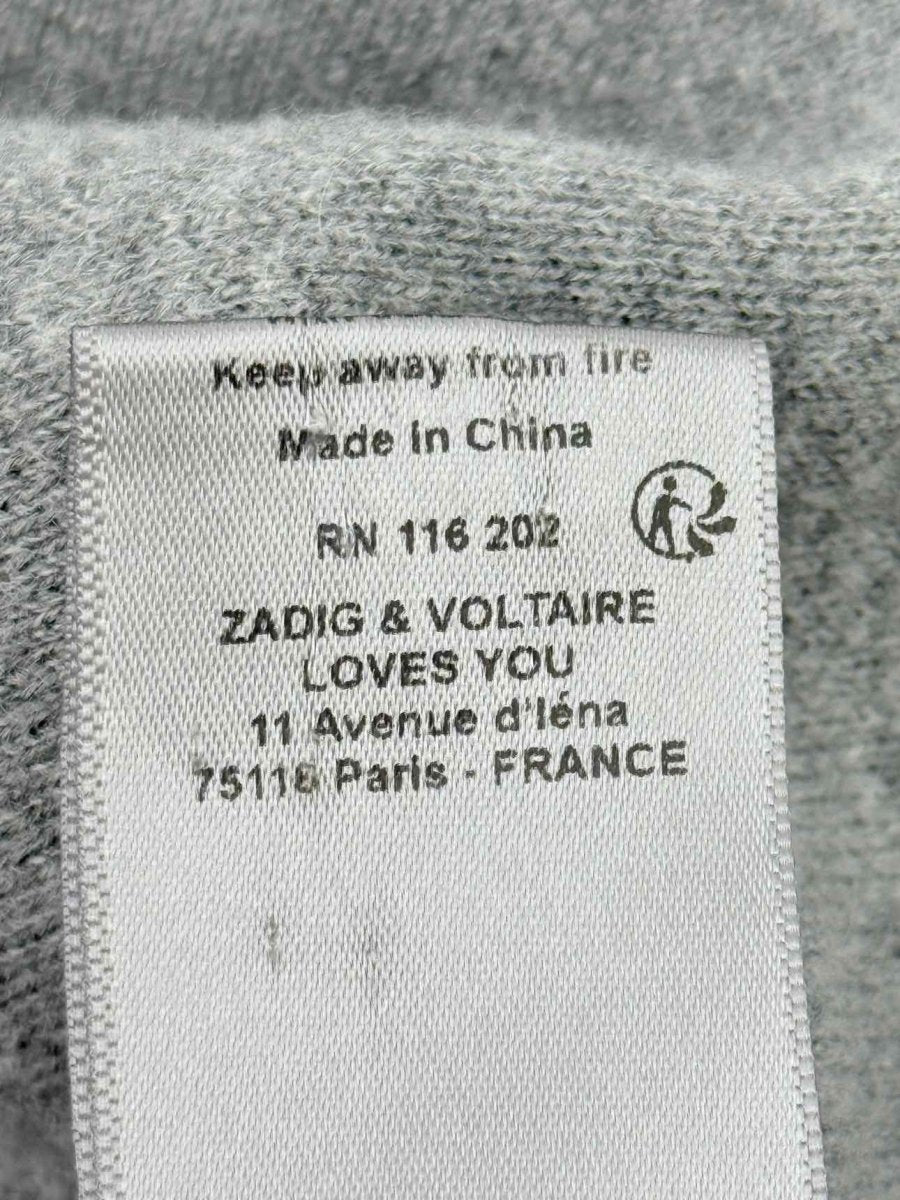 Pre - loved ZADIG & VOLTAIRE Grey Star Print Size Large Cardigan at Reems Closet
