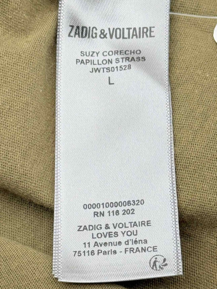 Pre - loved ZADIG & VOLTAIRE Khaki Size Large T-shirt at Reems Closet