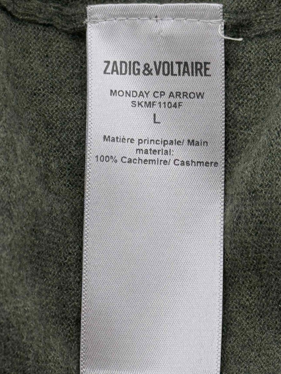 Pre - loved ZADIG & VOLTAIRE Monday Arrow Khaki Size Large Jumper at Reems Closet