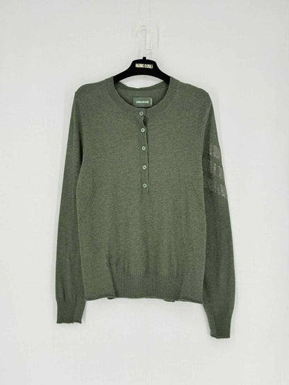 Pre - loved ZADIG & VOLTAIRE Monday Arrow Khaki Size Large Jumper at Reems Closet